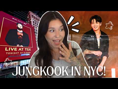 Video thumbnail: JUNGKOOK LIVE AT NYC 'TSX' TIME'S SQUARE! | Standing Next To You, 3D, Seven & More! | Reaction!