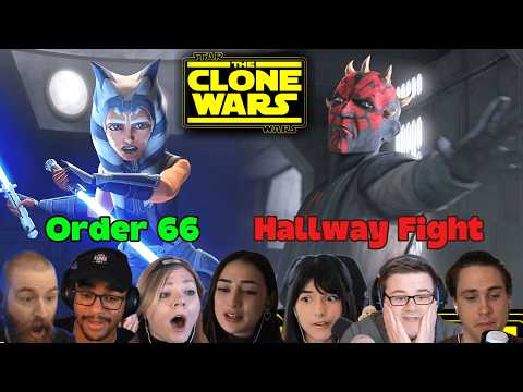 Video thumbnail: TOP "Ahsoka's Order 66 AND Darth Maul Hallway Fight" REACTIONS | The Clone Wars 7x11 Reax to the Max